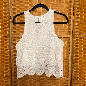 a.n.a Cream Crochet Top